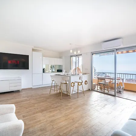 Apartment Monaco Border, Sea View, Terrace, Free Parking Beausoleil